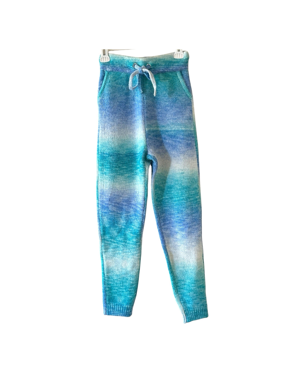 FRANKIES BIKINIS Women's XS Blue/Teal Ombre Wool Blend Pull-On Knit Sweatpants